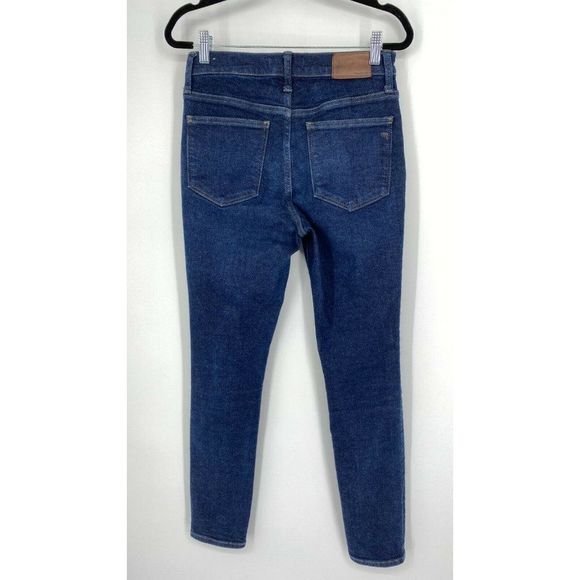 Madewell 9" Mid Rise Skinny Jeans Women's Size 26 Stretch Dark Wash Denim Blue - Picture 8 of 11